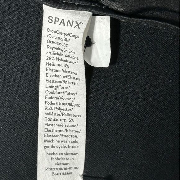Spanx Womens Perfect Collarless Blazer Size L Black Single Button Lined 20384 - Picture 8 of 9
